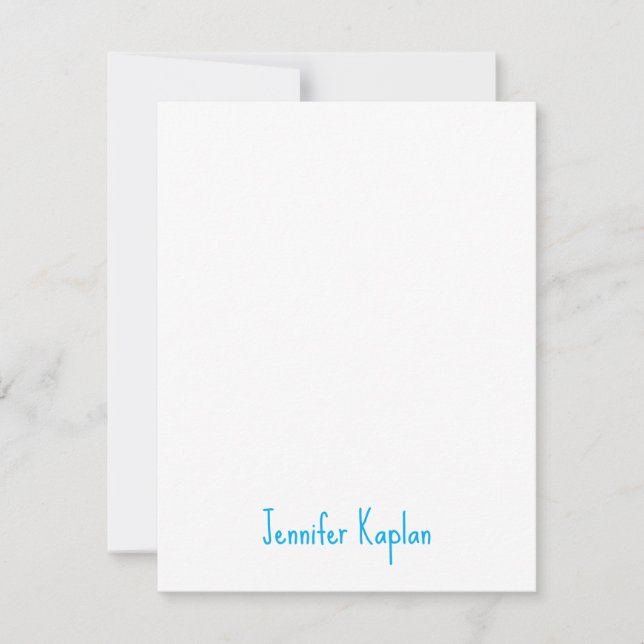 Tarjeta Pequeña Plain Minimalist Professional Casual Handwriting (Anverso)