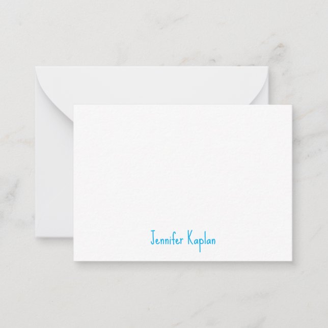 Tarjeta Pequeña Plain Minimalist Professional Casual Handwriting (Anverso)