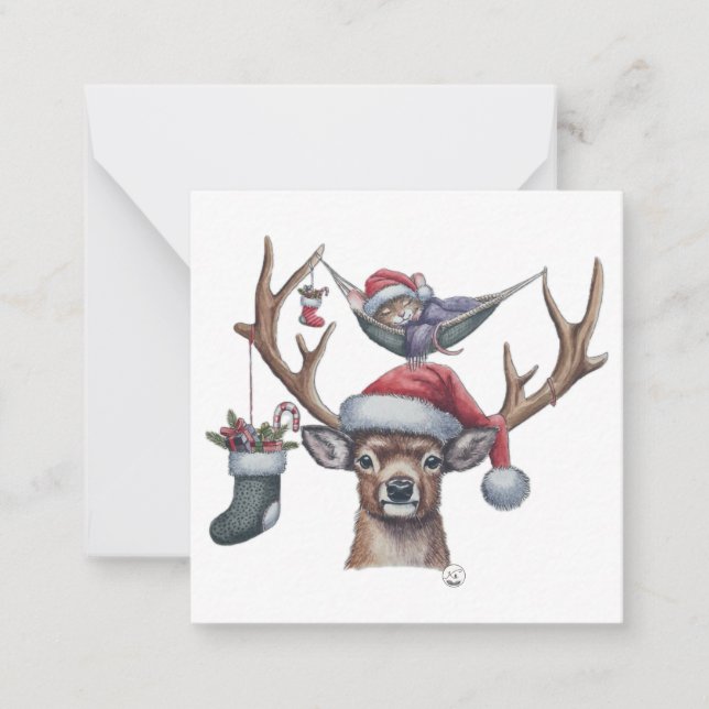 Tarjeta Pequeña Plano de amigos festivos (Anverso)