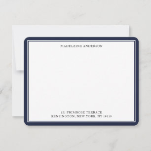 Tarjeta Pequeña Plano de borde doble azul denim moderno