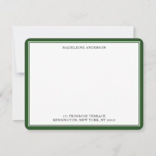 Tarjeta Pequeña Plano de borde doble verde Pine