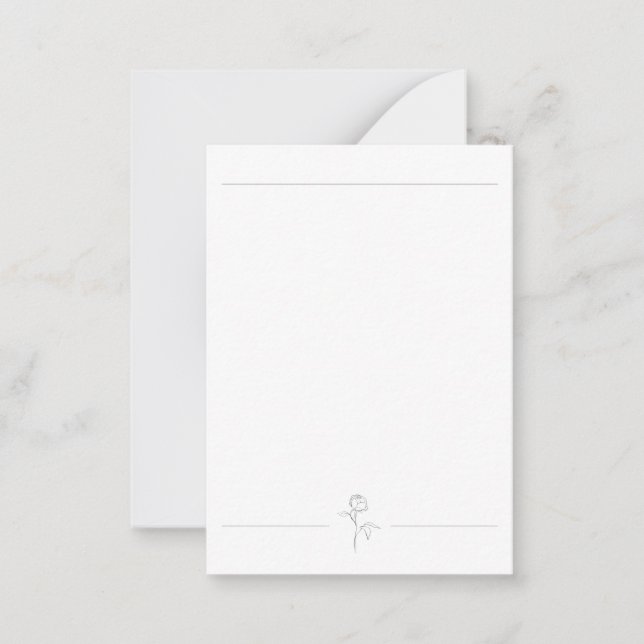 Tarjeta Pequeña Plano de línea botánica Notecard (Anverso)