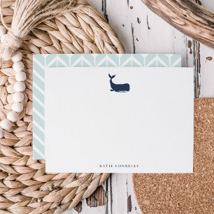 Tarjeta Pequeña Plano de Stationery personalizado de ballenas cost