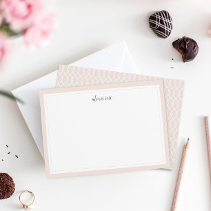 Tarjeta Pequeña Plano de Stationery personalizado simple bordeado 
