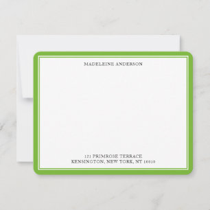 Tarjeta Pequeña Plano doble de borde verde Pear profesional