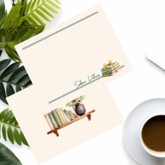 Tarjeta Pequeña Plano multipropósito de libros apilados y elegante