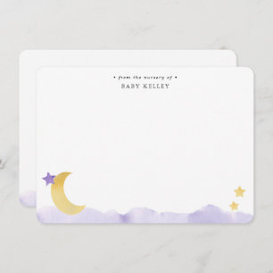 Tarjeta Pequeña Plano personalizado de color morado de la luna y l
