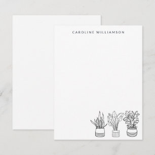 Tarjeta Pequeña Planta Boho Dibujo de líneas mínimas personalizado