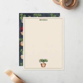 Tarjeta Pequeña Plantas de acuarela Protegidas Terracotta Pots Rús