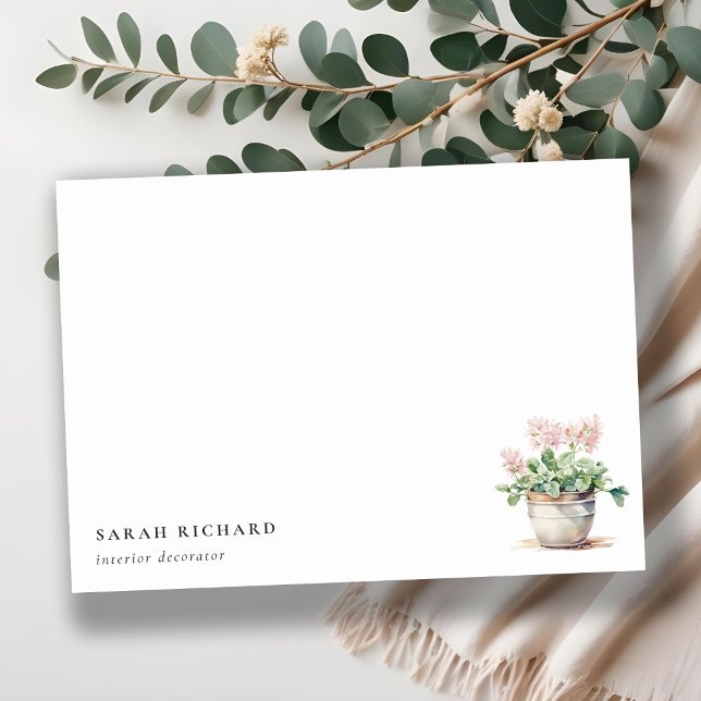 Tarjeta Pequeña Plantas de la casa floral potentadas acuarela Botá (Subido por el creador)