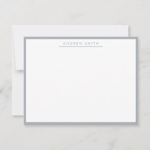 Tarjeta Pequeña Plata Gris Simple Línea Moderna Clásica Minimalist