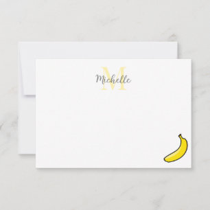 Tarjeta Pequeña Plátano de dibujos animados mono personalizado