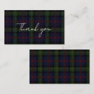 Tarjeta Pequeña Plate Tartan Clan Malcolm Rustic Gracias