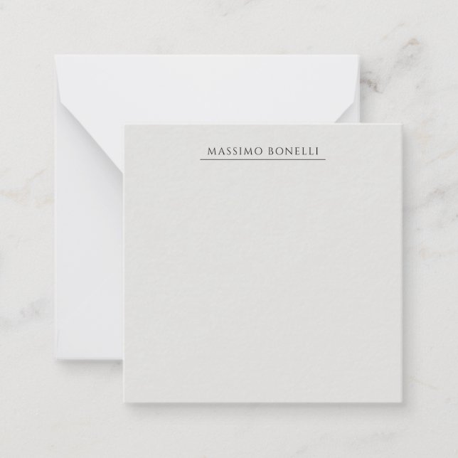Tarjeta Pequeña Platinum Grey Minimalist Plain Modern Own Name (Anverso)