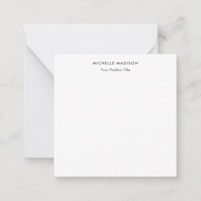 Tarjeta Pequeña Plato profesional Minimalista de moda (Anverso)