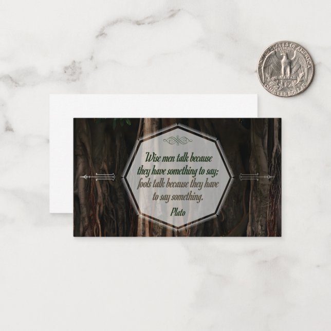 Tarjeta Pequeña Platón cita Inspiradora "Hablando sabios" (Anverso/Reverso In Situ)