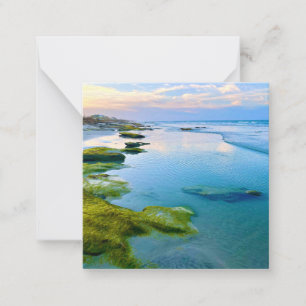 Tarjeta Pequeña Playa con mini-notecard set en lowtide
