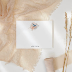 Tarjeta Pequeña playa costera de oro marino Stationery Note Card