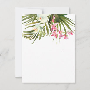 Tarjeta Pequeña Playa Orquídeas Florales Blancas Tropicales Blanda