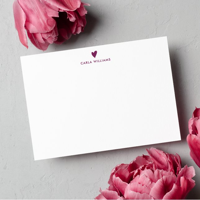 Tarjeta Pequeña PLUM PURPLE Doodle Heart Formal Classic Family (Subido por el creador)