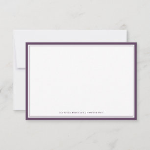 Tarjeta Pequeña Plum Purple Flat Note Card