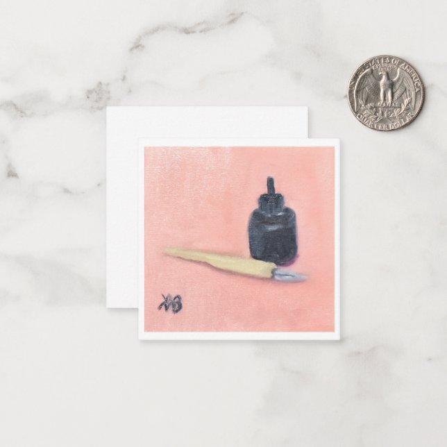 Tarjeta Pequeña Pluma y tinta (Anverso/Reverso In Situ)