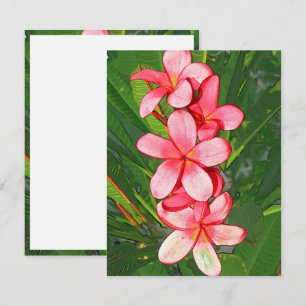 Tarjeta Pequeña Plumerias rosadas