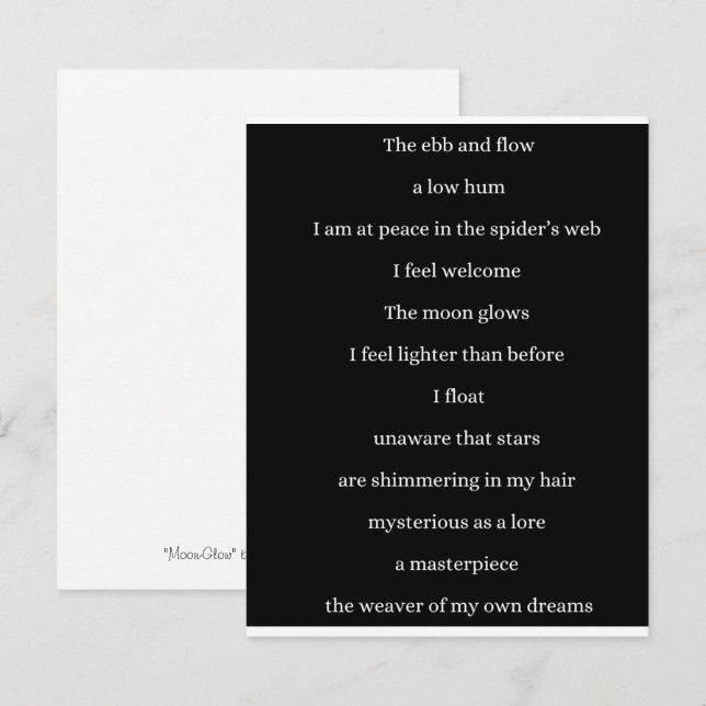 Tarjeta Pequeña Poema (Anverso / Reverso)