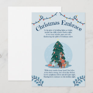 Tarjeta Pequeña Poema de amor de abrazo de Navidad