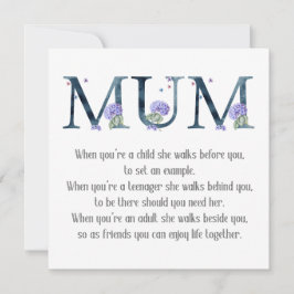 Tarjeta Pequeña Poema del Día de la Madre