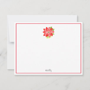Tarjeta Pequeña Poinsettia acuarela