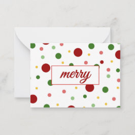 Tarjeta Pequeña Polka Dot Merry Christmas Card