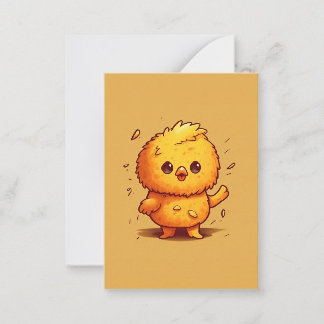 Tarjeta Pequeña Pollito adorable (Anverso)