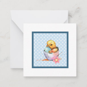 Tarjeta Pequeña Pollito de Pascua (estilo postal) Saludo