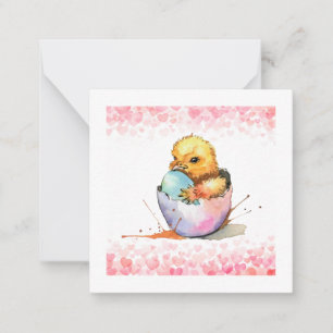 Tarjeta Pequeña Pollito de Pascua (estilo postal) Saludo