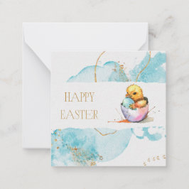Tarjeta Pequeña Pollito de Pascua (estilo postal) Saludo
