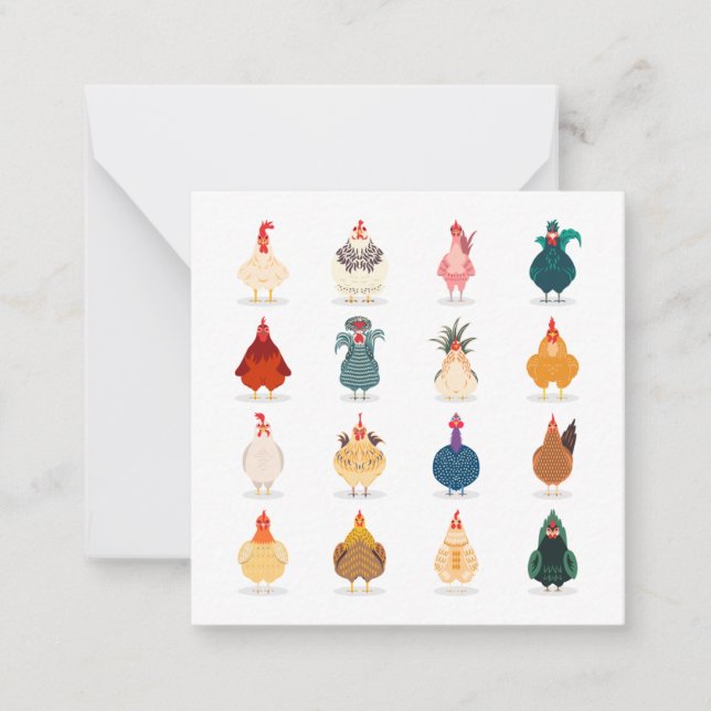 Tarjeta Pequeña Pollo blanco (Anverso)