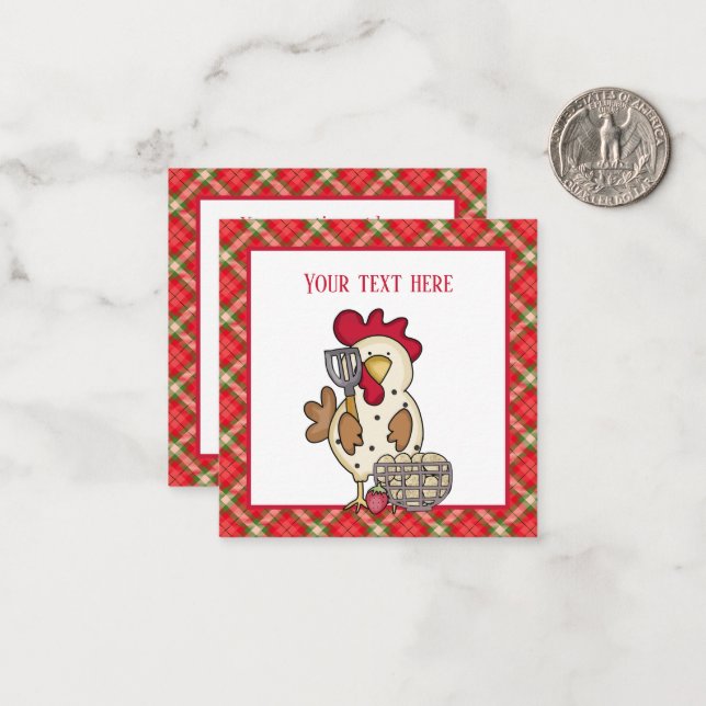 Tarjeta Pequeña pollo de cocina tierna y sentimiento (Anverso/Reverso In Situ)