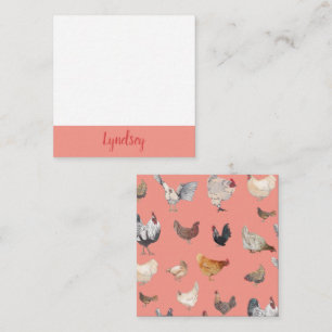 Tarjeta Pequeña Pollos Happy Notecards