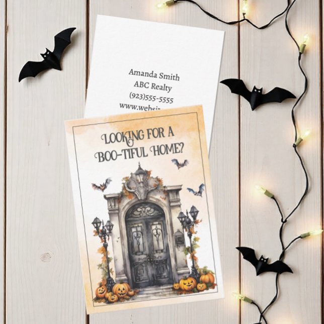 Tarjeta Pequeña Pop de Halloween personalizado por (Halloween Boo Tiful Home Pop By Card)
