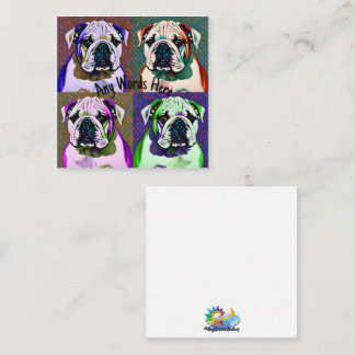 Tarjeta Pequeña PopArt Bulldog Cachorro