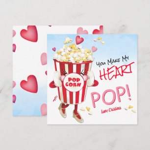 Tarjeta Pequeña Popcorn Love Funny