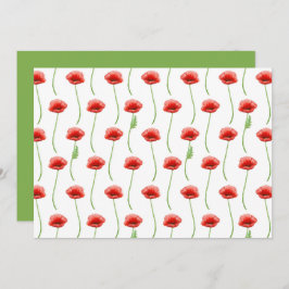 Tarjeta Pequeña Poppies Floral Botanical Note Card
