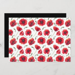 Tarjeta Pequeña Poppies Floral Botanical Note Card
