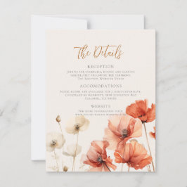 Tarjeta Pequeña Poppies y flores silvestres El Boda de los detalle