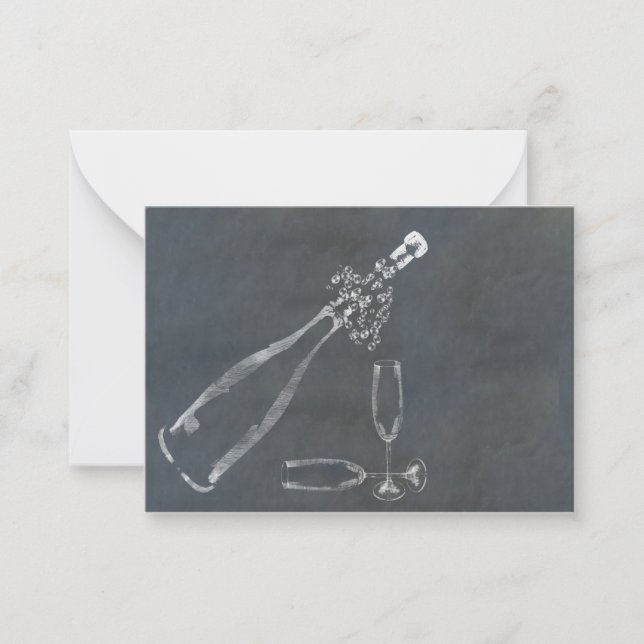 Tarjeta Pequeña Popping Champagne Cork (Anverso)
