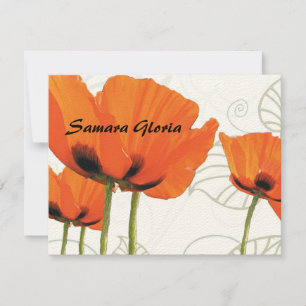 Tarjeta Pequeña Poppy Bat Mitzvah Gracias