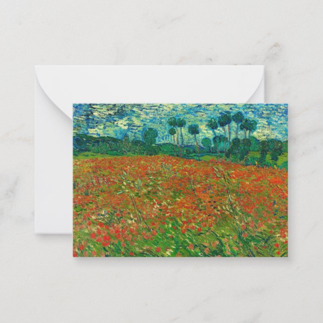 Tarjeta Pequeña Poppy Field by Vincent van Gogh (Anverso)