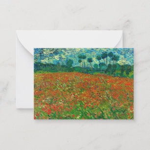 Tarjeta Pequeña Poppy Field by Vincent van Gogh