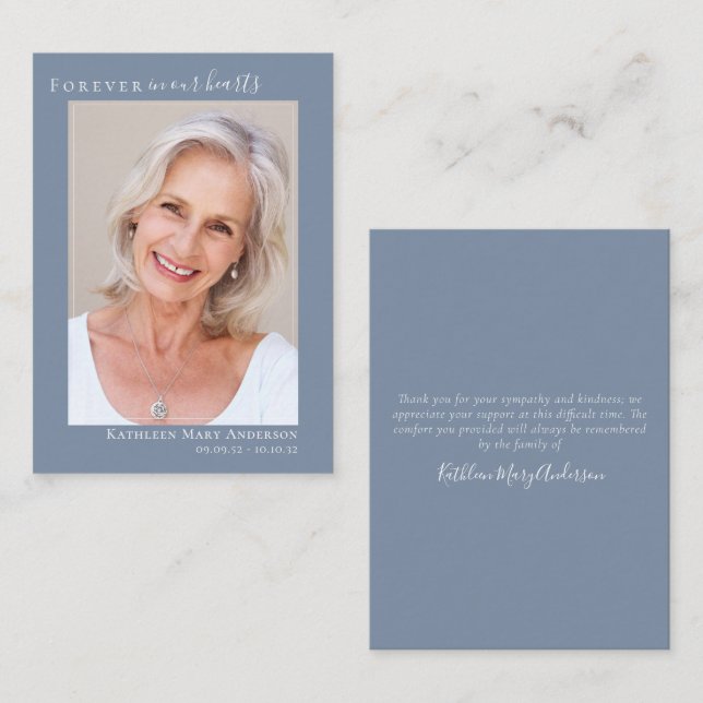 Tarjeta Pequeña Por Siempre en Nuestros Corazones Foto Simpatía Ag (Anverso / Reverso)